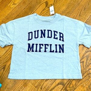 Gap teen girls crop boxy tee t shirt The Office Dunder Mifflin nwt